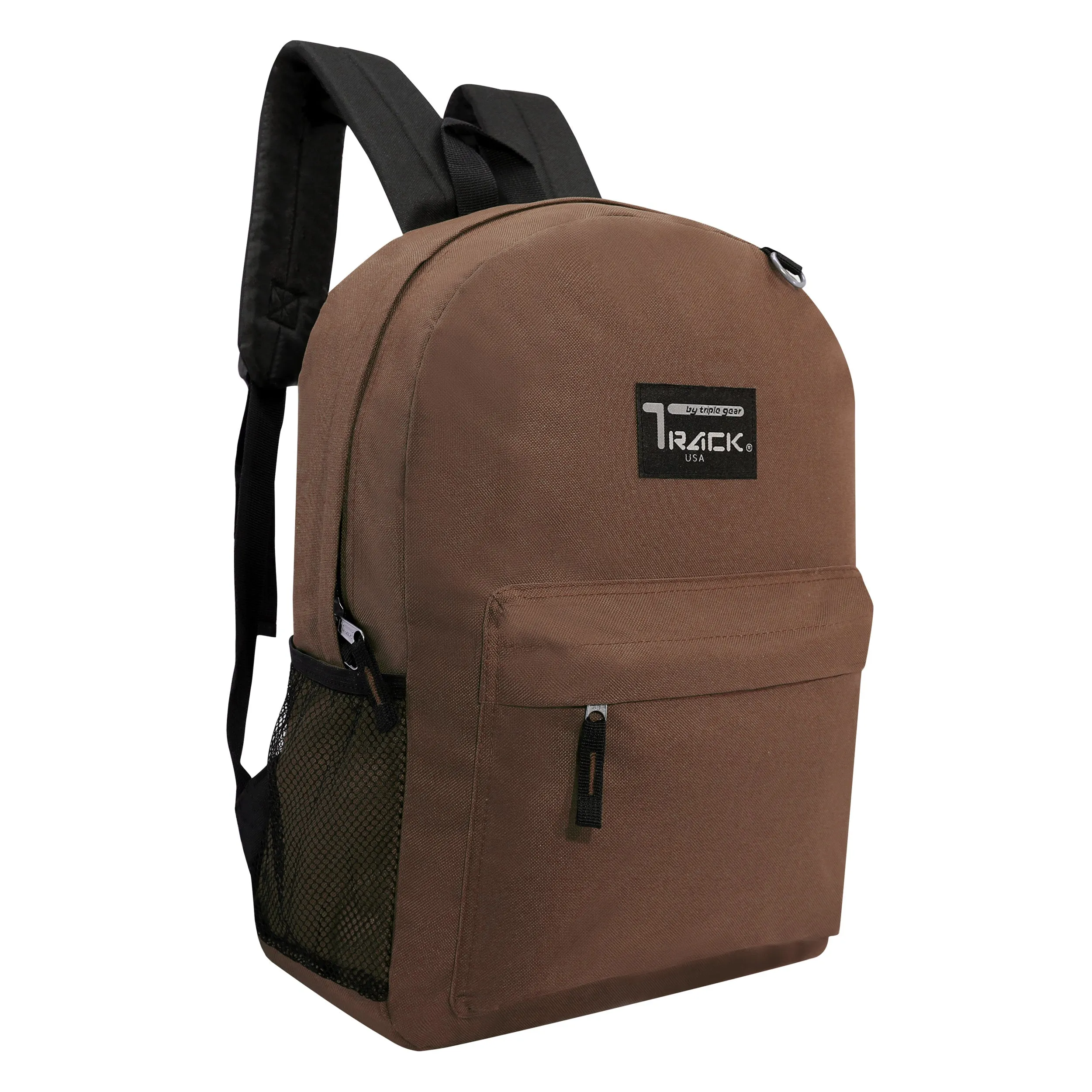 17" Bulk Classic Brown Backpack - Wholesale Case of 24 Bookbags