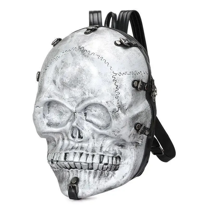 3D Backpack Punk Gothic Ghost Skull Travel Vintage Rivets Bag