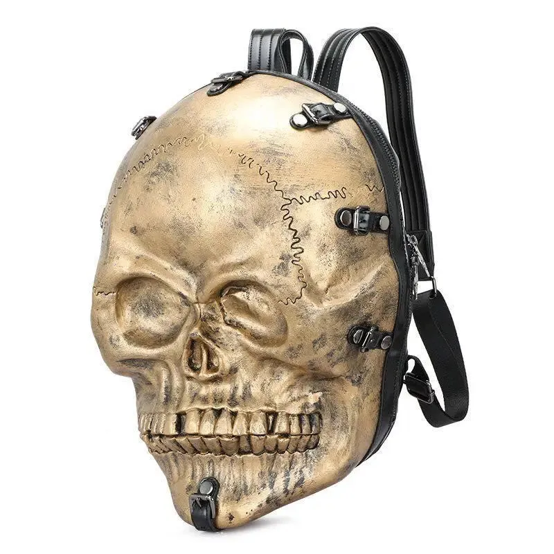 3D Backpack Punk Gothic Ghost Skull Travel Vintage Rivets Bag