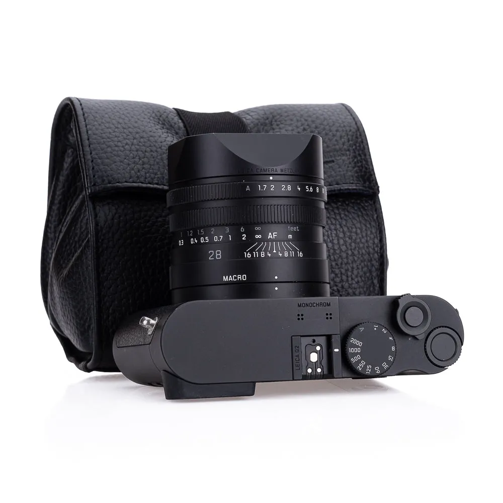 Artisan & Artist* ACAM 77 Leather Wrap Body/Lens Pouch, Black