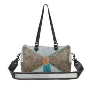 Azure waterfall Hand-Tooled Bag