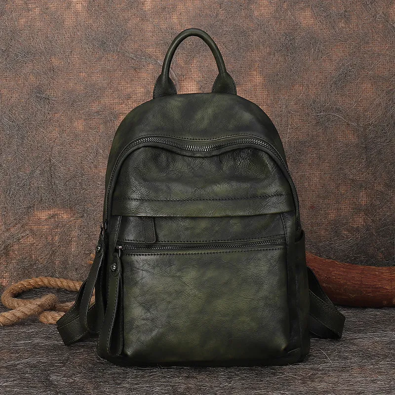 Best Vintage Brown Leather Rucksack Womens Vintage School Backpacks Leather Backpack Purse