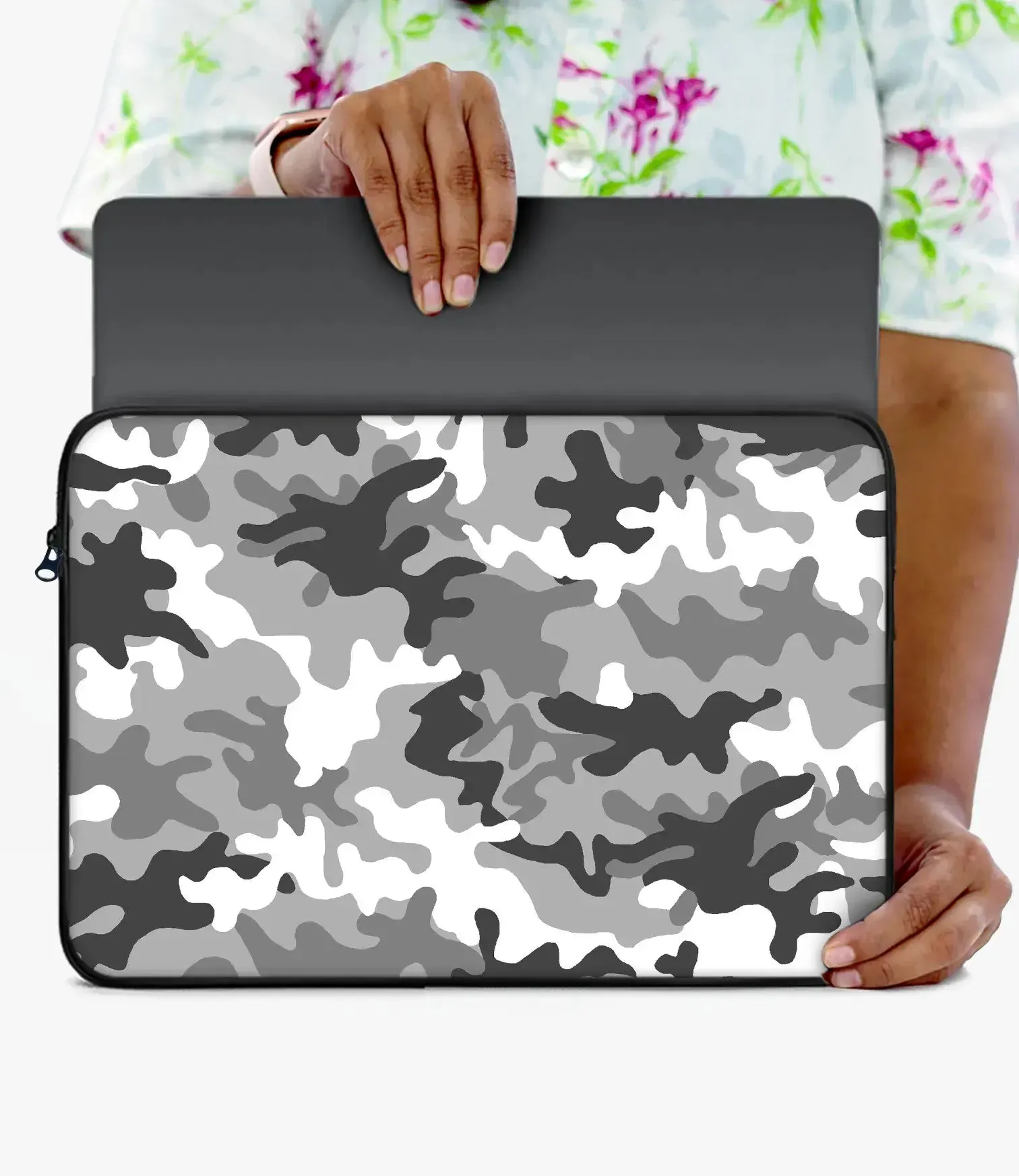 Black/White Camo Laptop Sleeve