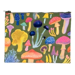 Blue Q Recycled Zipper Pouch - Mushrooms