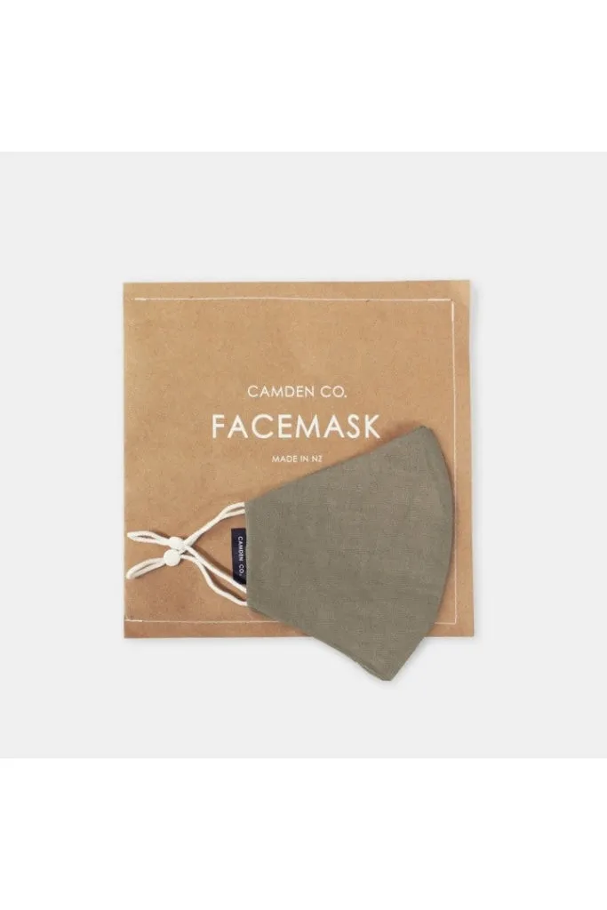 Camden Co - Face Mask - Linen - Moss Green