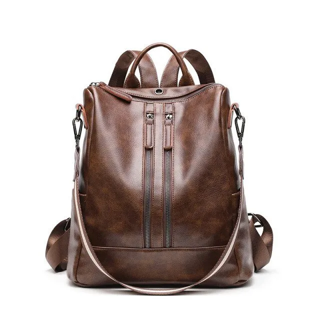 ChicLeather Zipper Fashion Backpack