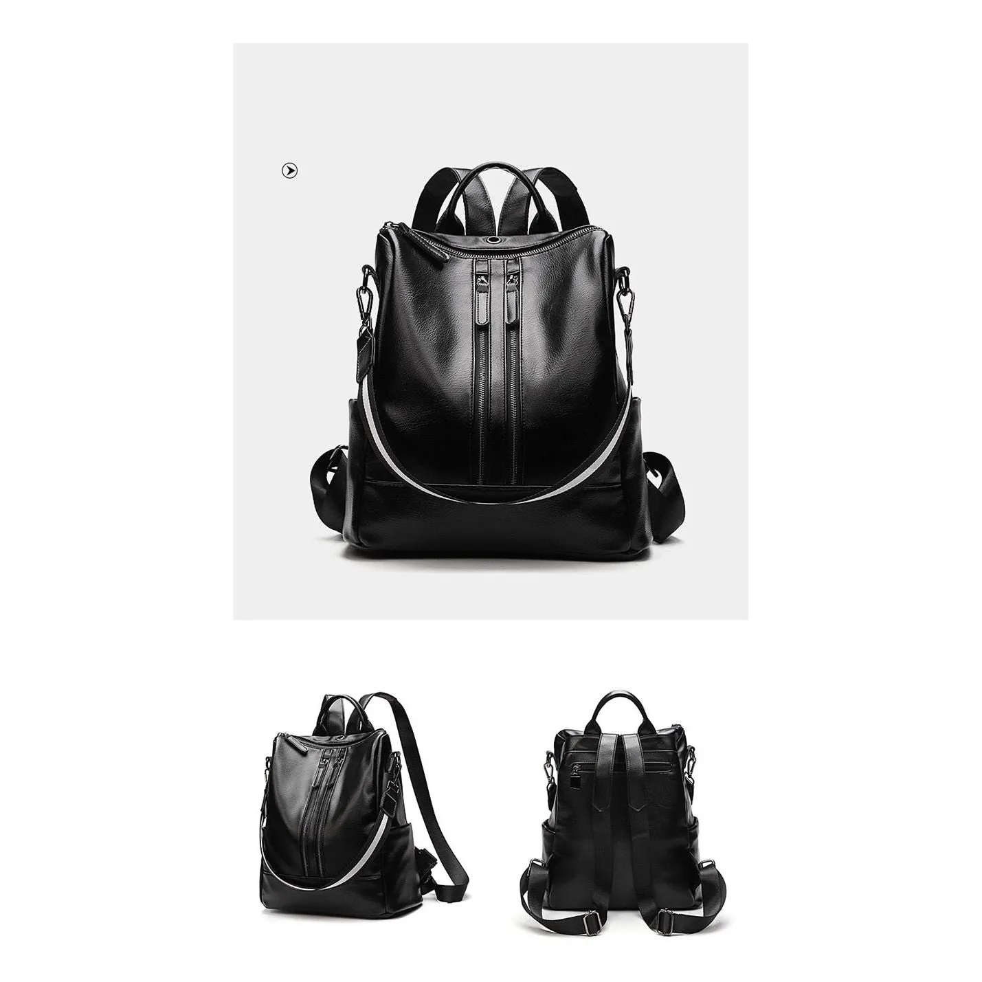 ChicLeather Zipper Fashion Backpack