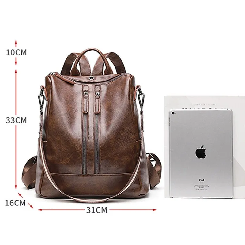 ChicLeather Zipper Fashion Backpack