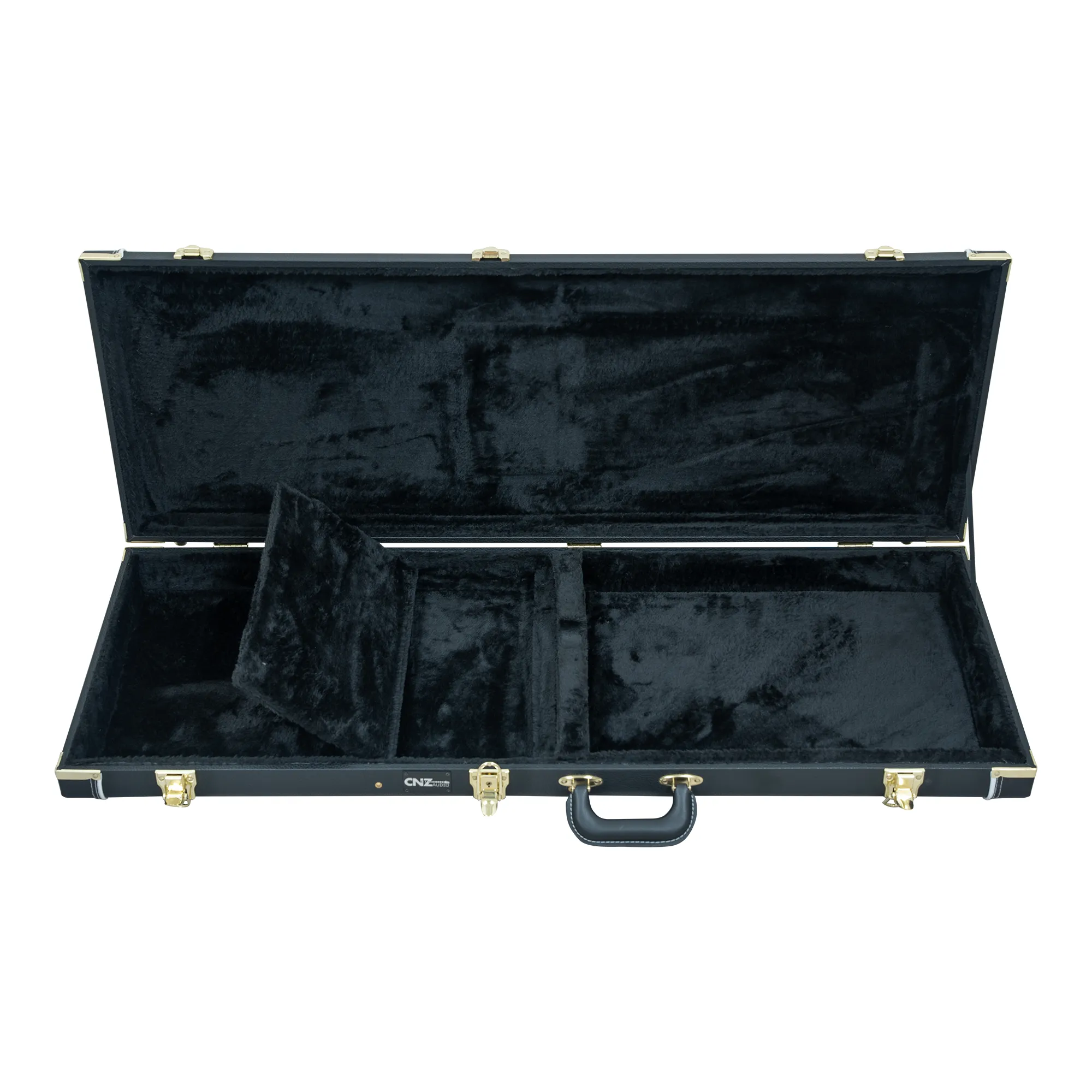 Classic Wood Mini Bass Guitar Case - Black