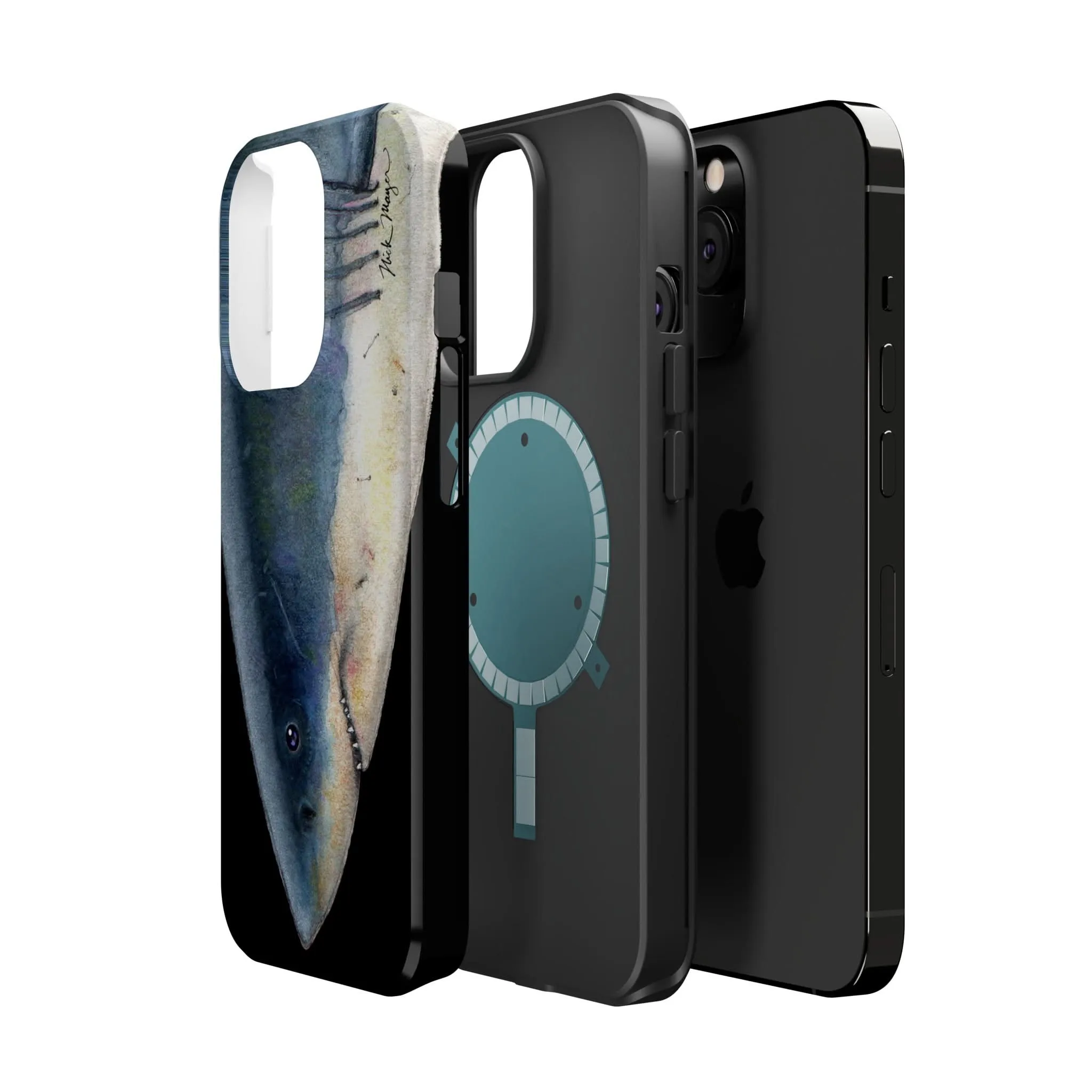 Great White Shark Face MagSafe Black iPhone Case