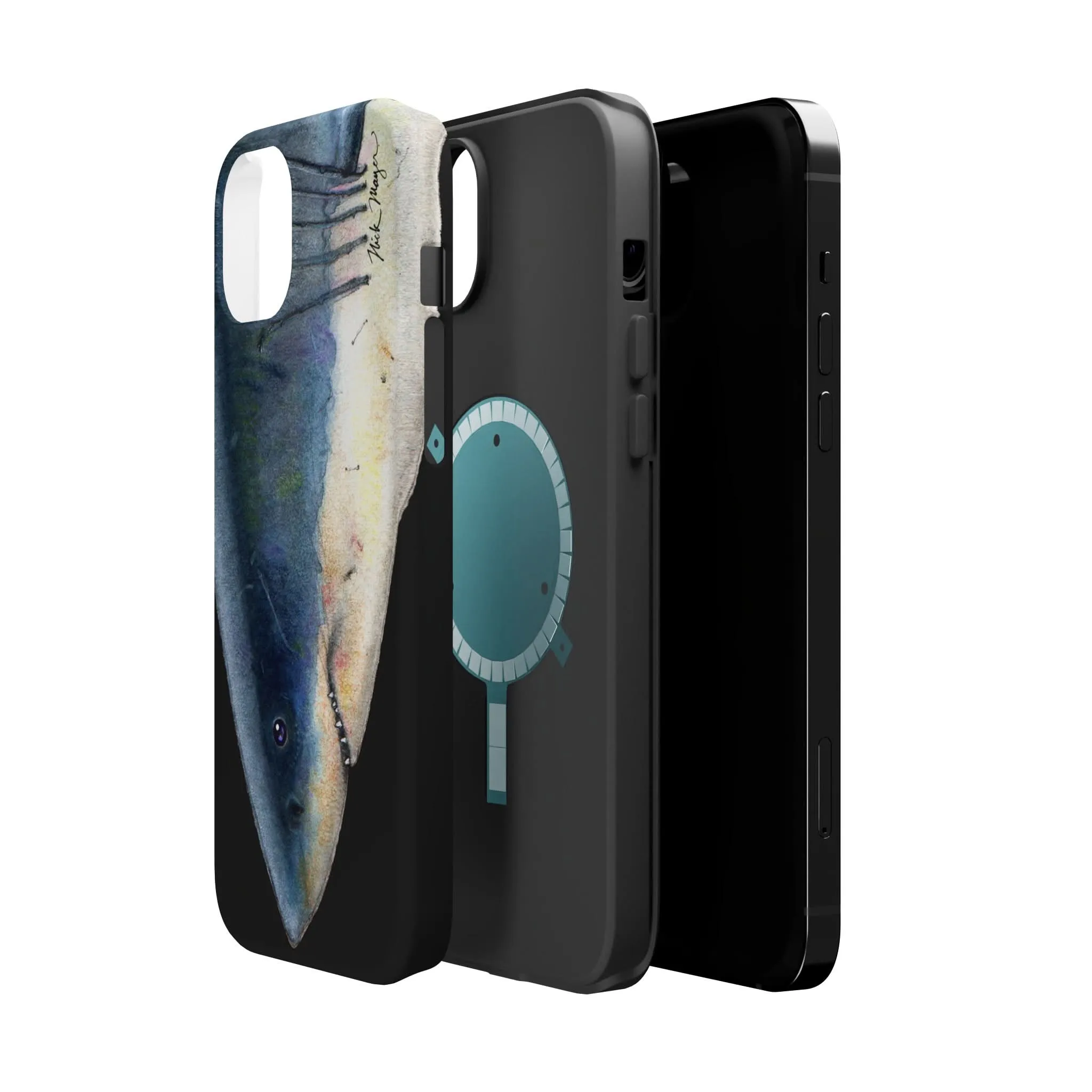 Great White Shark Face MagSafe Black iPhone Case