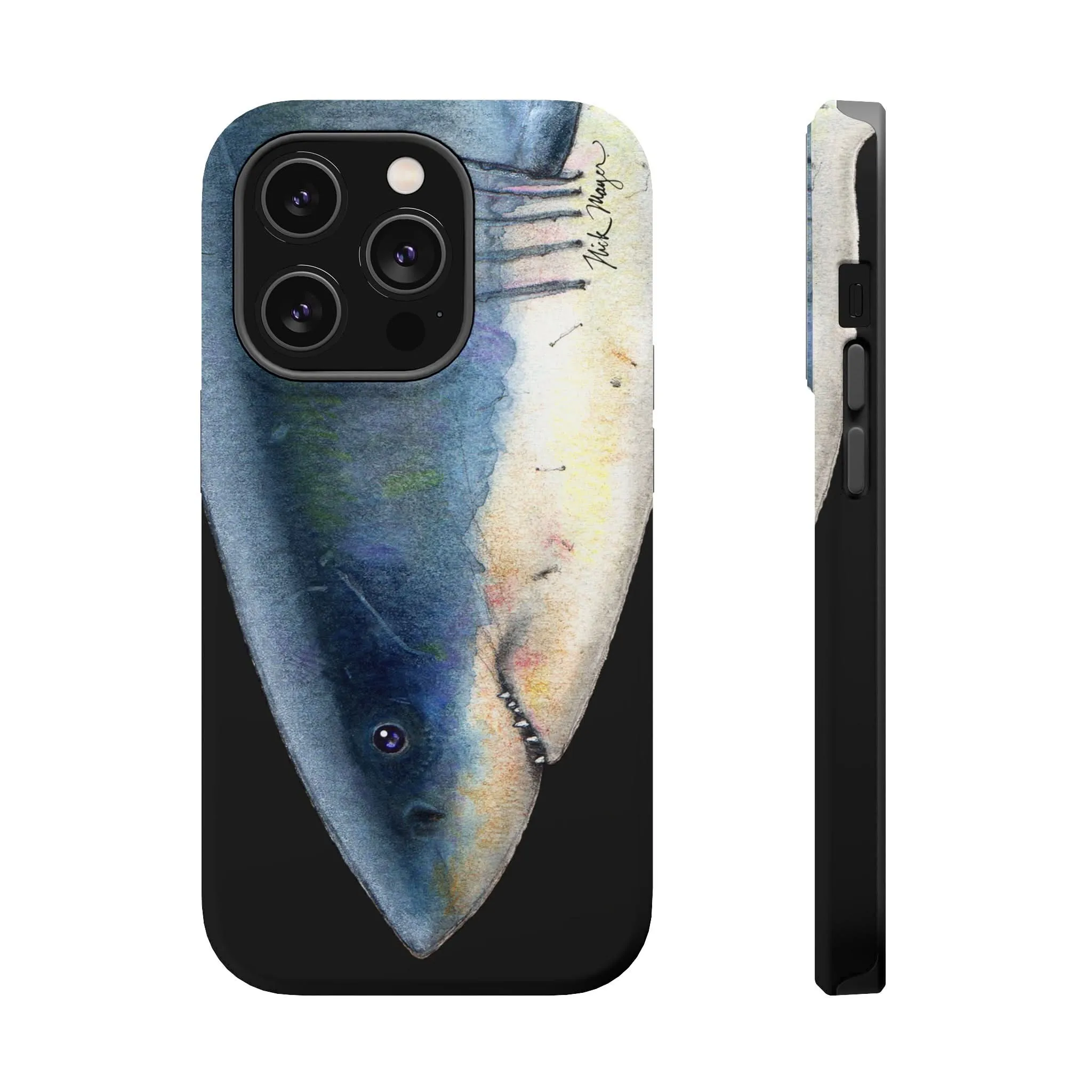 Great White Shark Face MagSafe Black iPhone Case