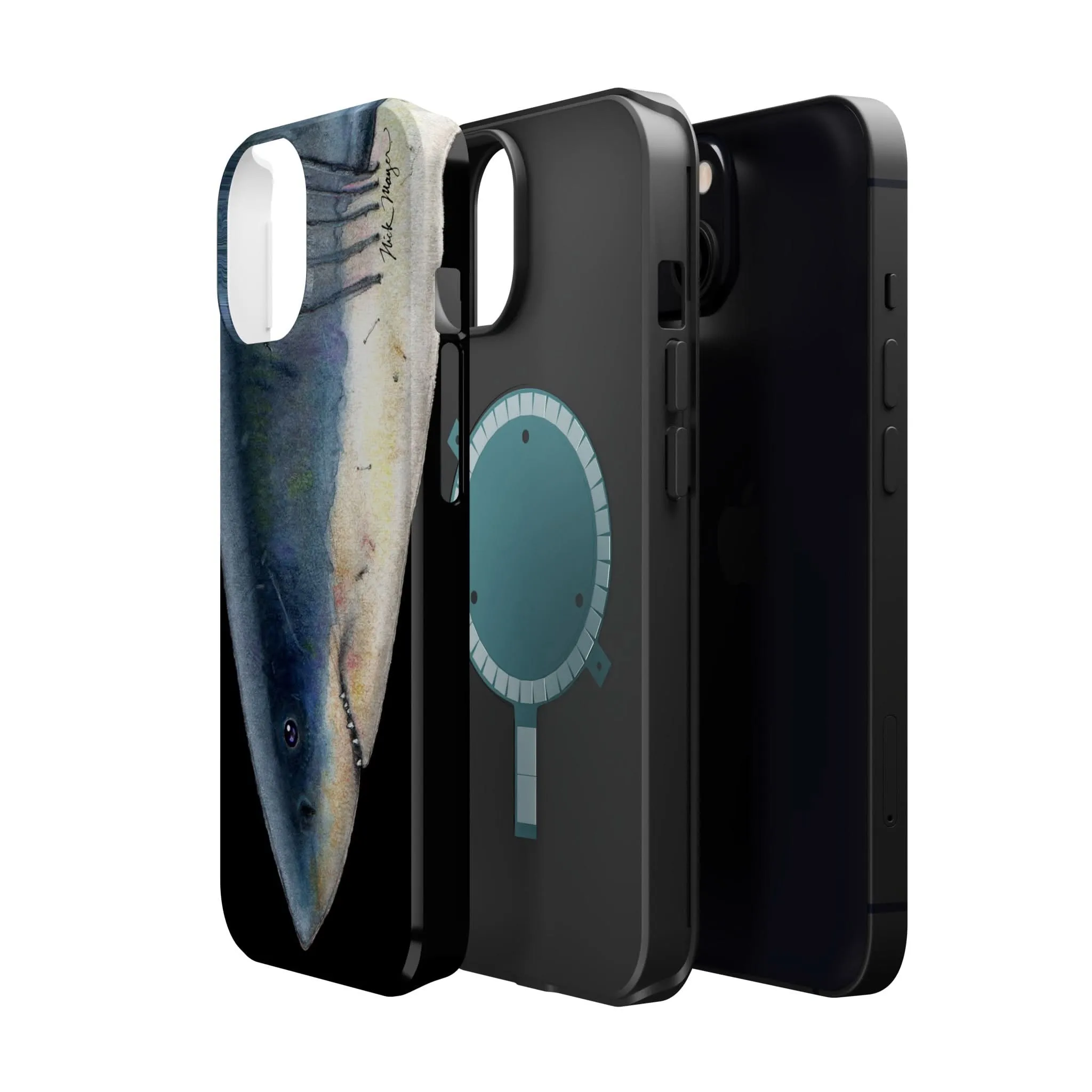 Great White Shark Face MagSafe Black iPhone Case