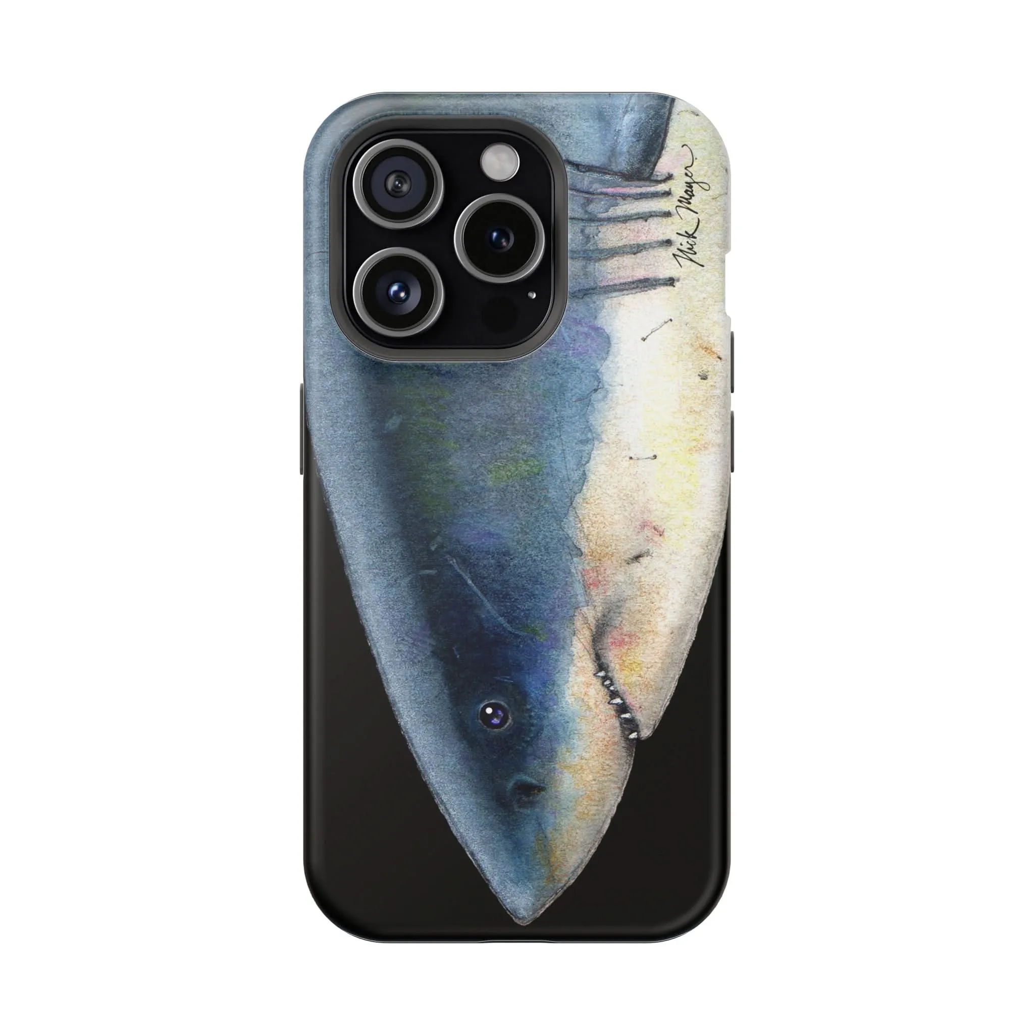 Great White Shark Face MagSafe Black iPhone Case