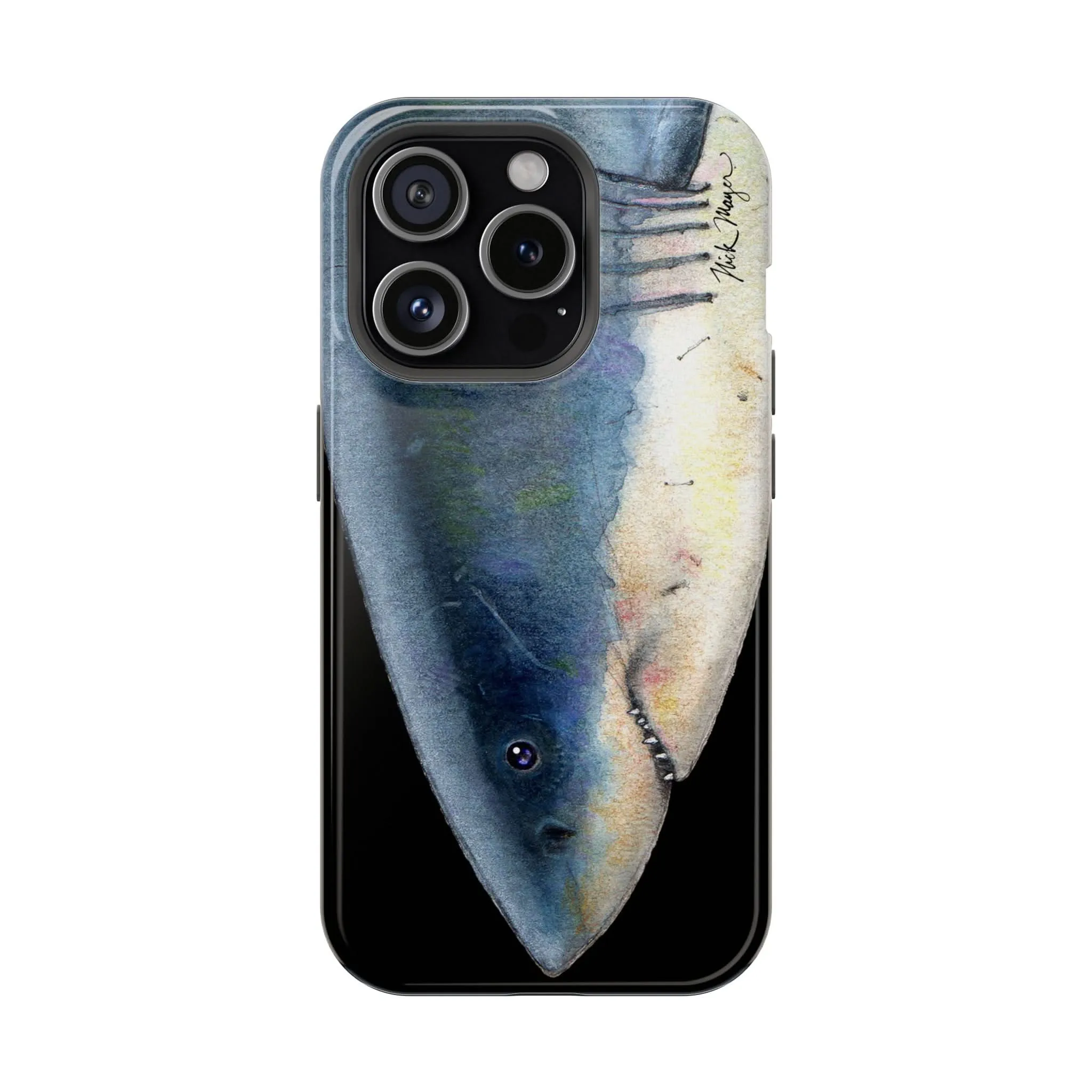 Great White Shark Face MagSafe Black iPhone Case