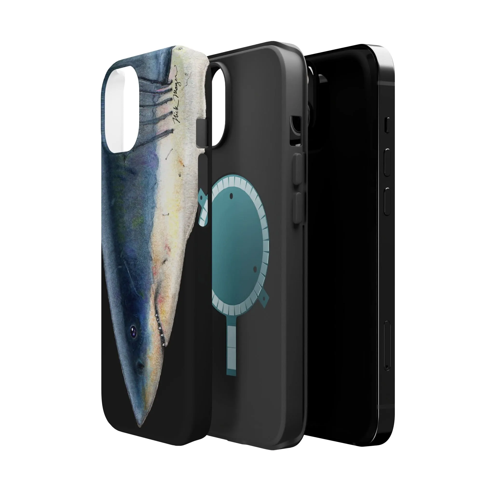 Great White Shark Face MagSafe Black iPhone Case