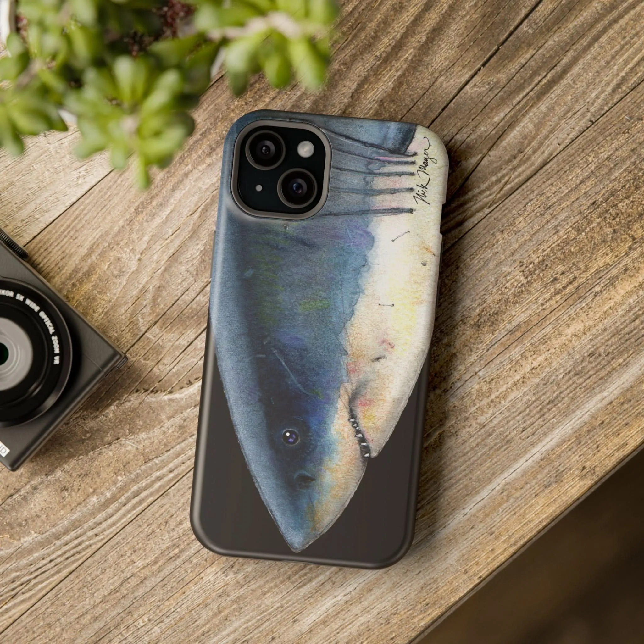 Great White Shark Face MagSafe Black iPhone Case