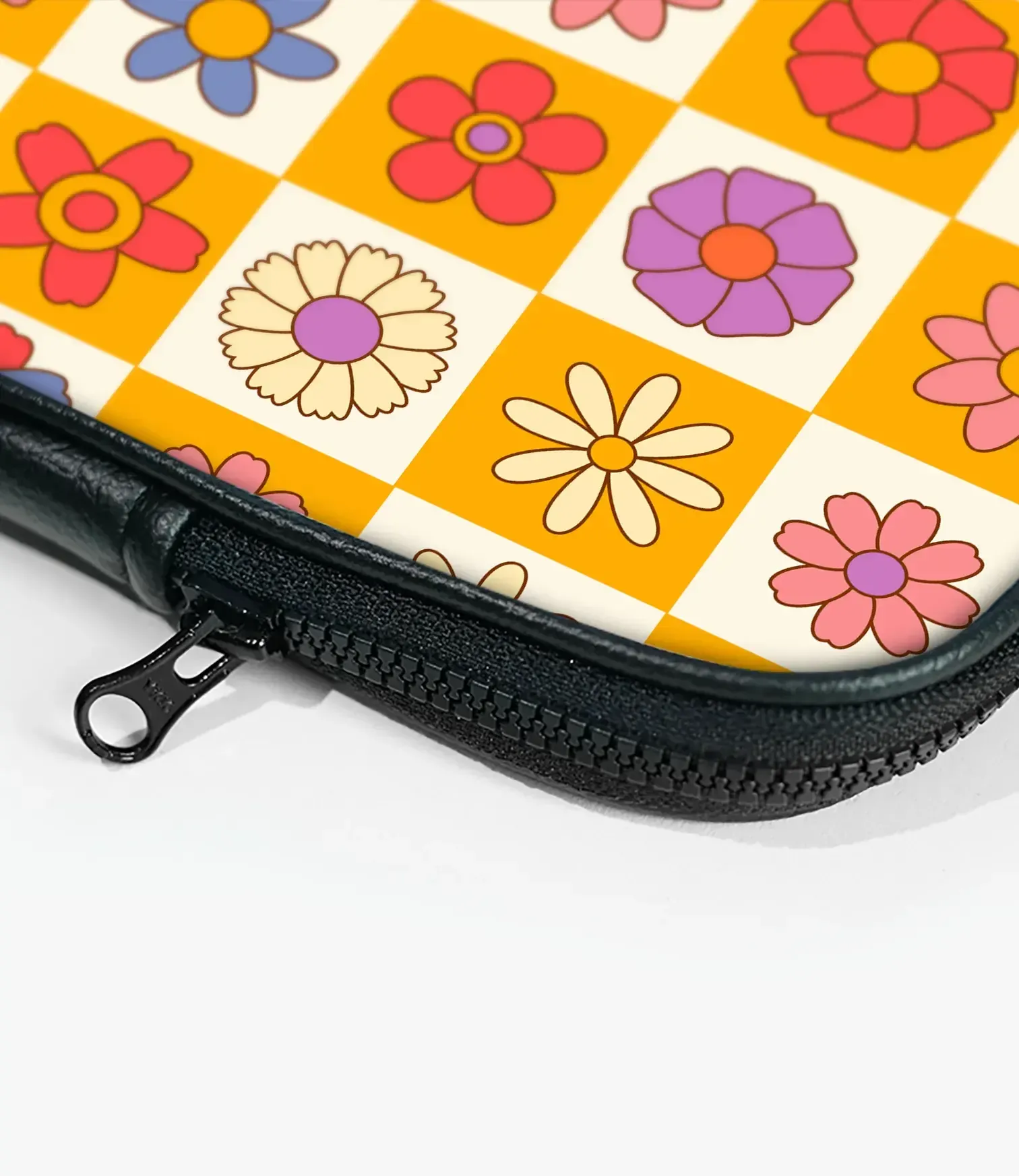 Groovy Checkered Floral Laptop Sleeve