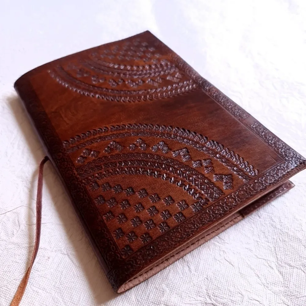 Hancrafted Leather Journal - With Embossed Design