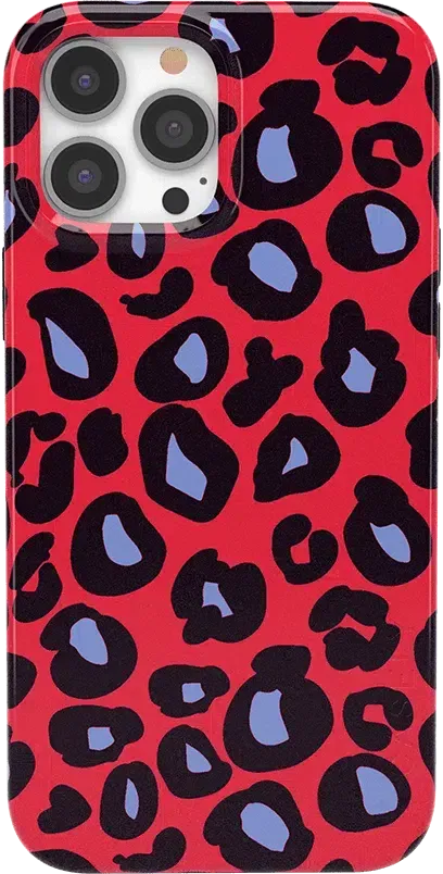 Into the Wild | Red & Blue Leopard Print Case