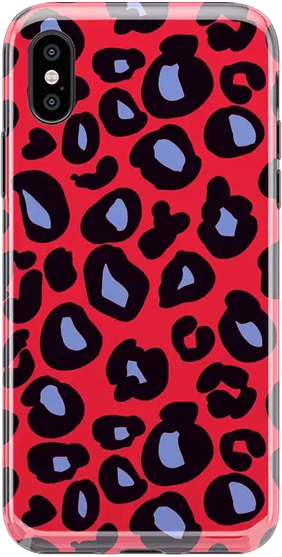 Into the Wild | Red & Blue Leopard Print Case