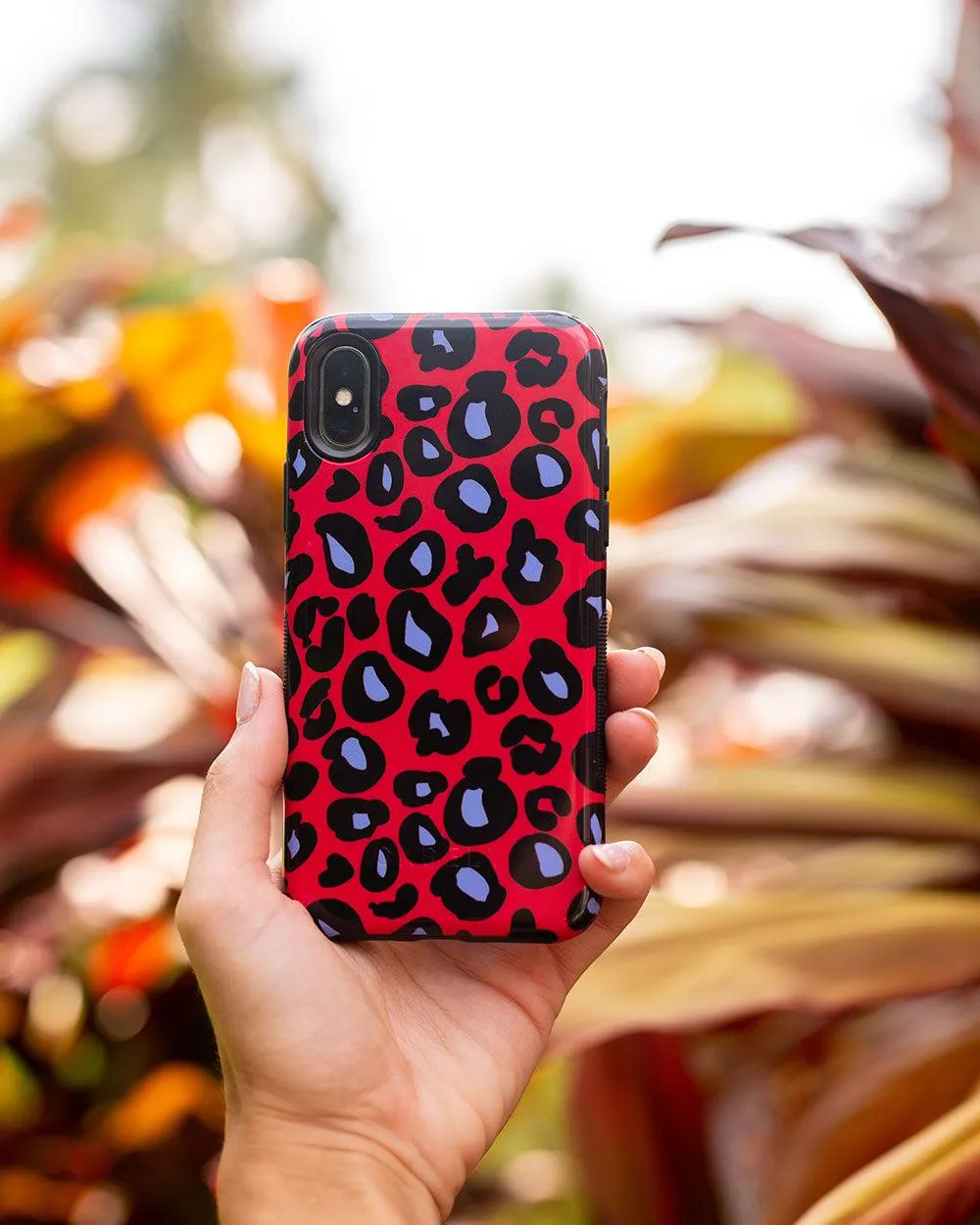 Into the Wild | Red & Blue Leopard Print Case