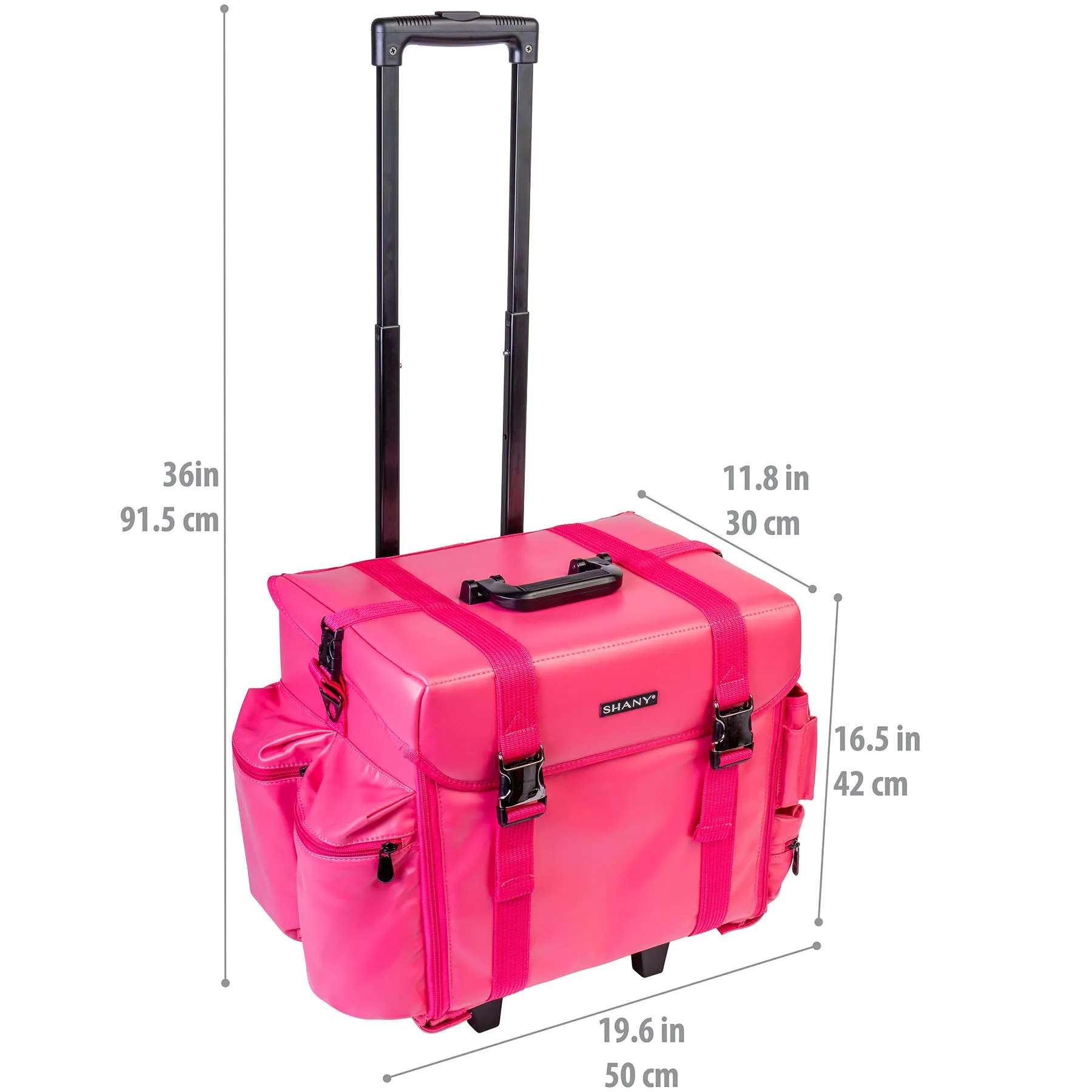 Makeup Artist Soft Rolling Trolley Cosmetic Case with Free Set of Mesh Bag