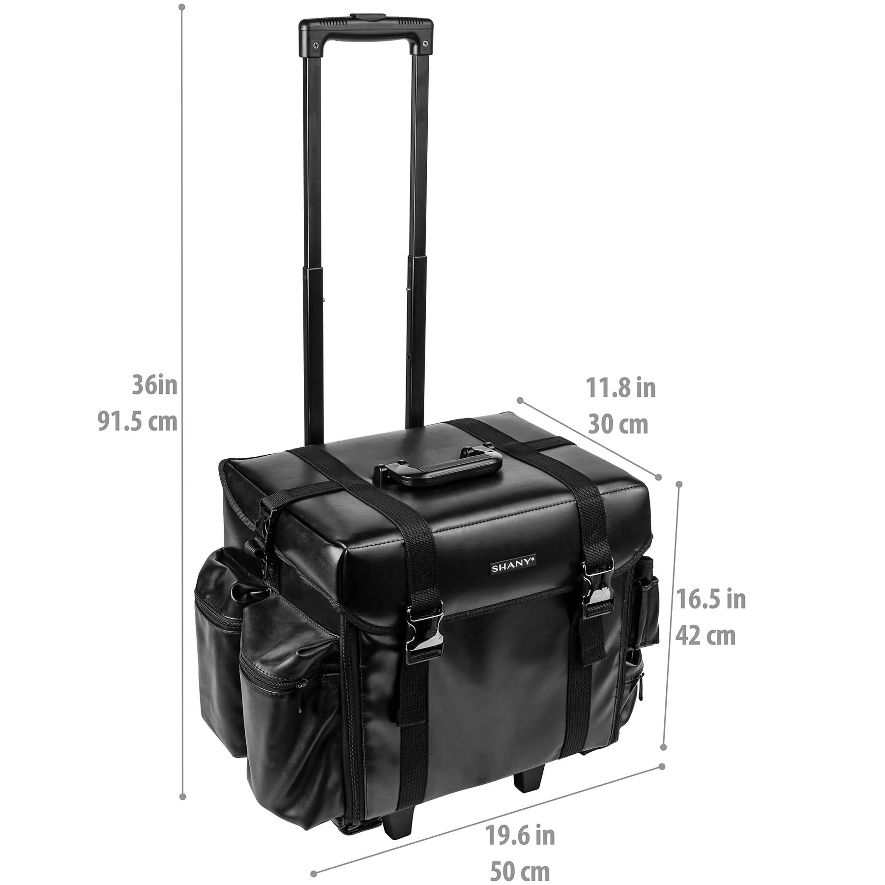 Makeup Artist Soft Rolling Trolley Cosmetic Case with Free Set of Mesh Bag