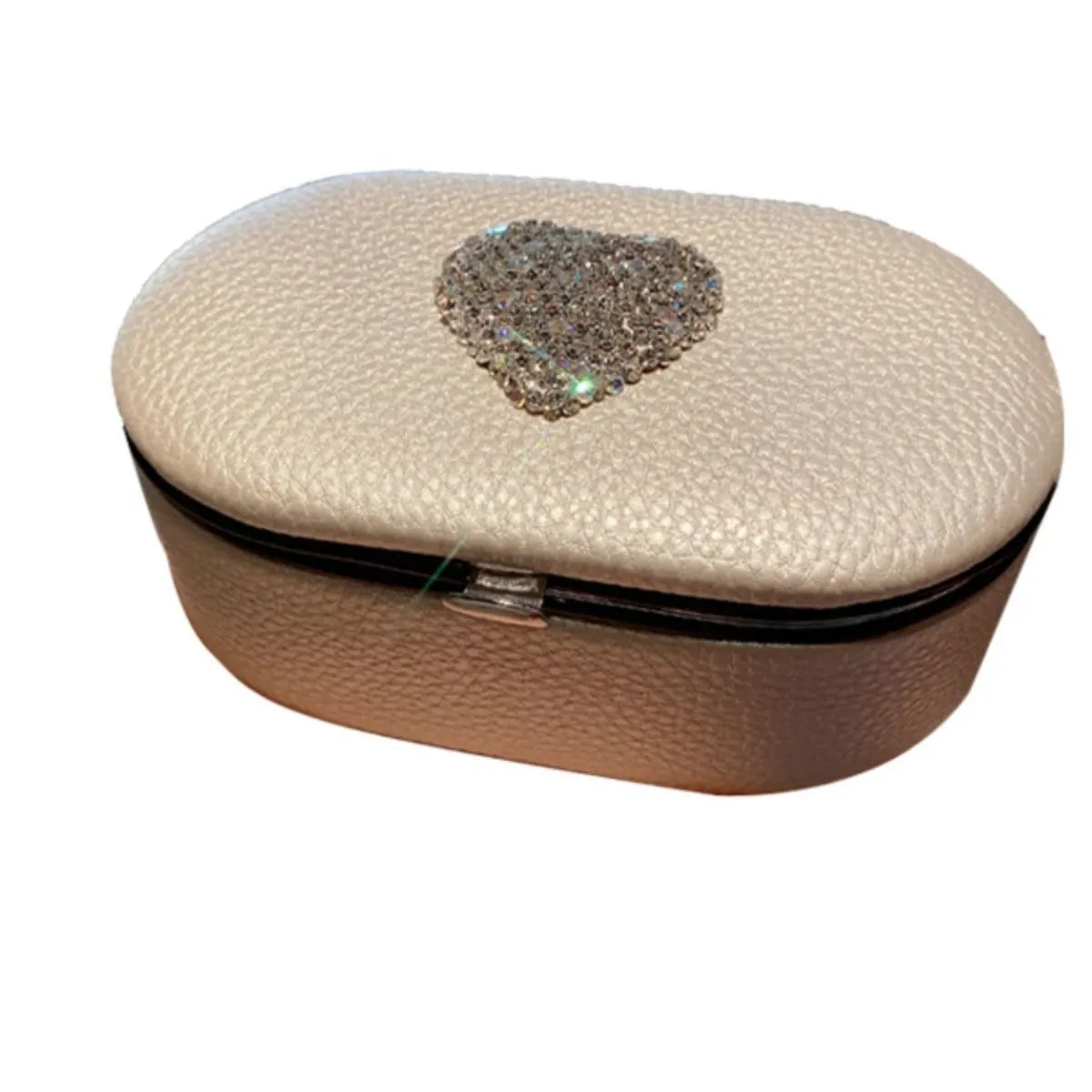 Makeup Bags New PU White Jewelry Storage Box Jewelry Box Portable Earrings Small Jewelry Box Makeup Case Makeup Bag