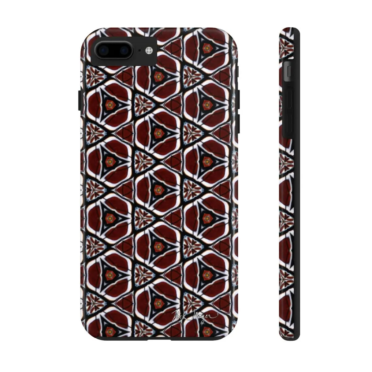 Maroon Butterfly Pattern Phone Case (iPhone)