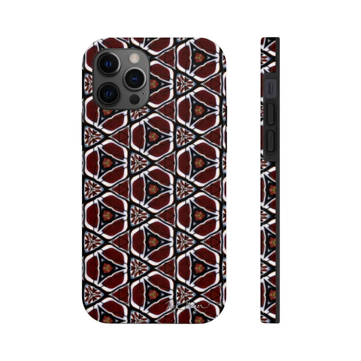 Maroon Butterfly Pattern Phone Case (iPhone)