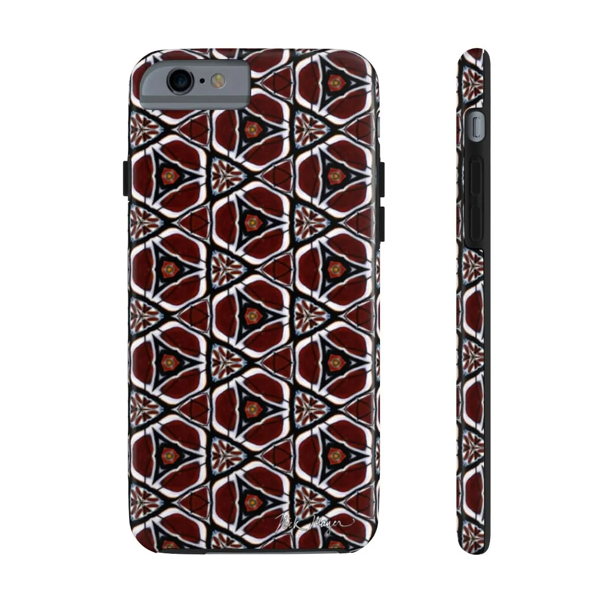 Maroon Butterfly Pattern Phone Case (iPhone)