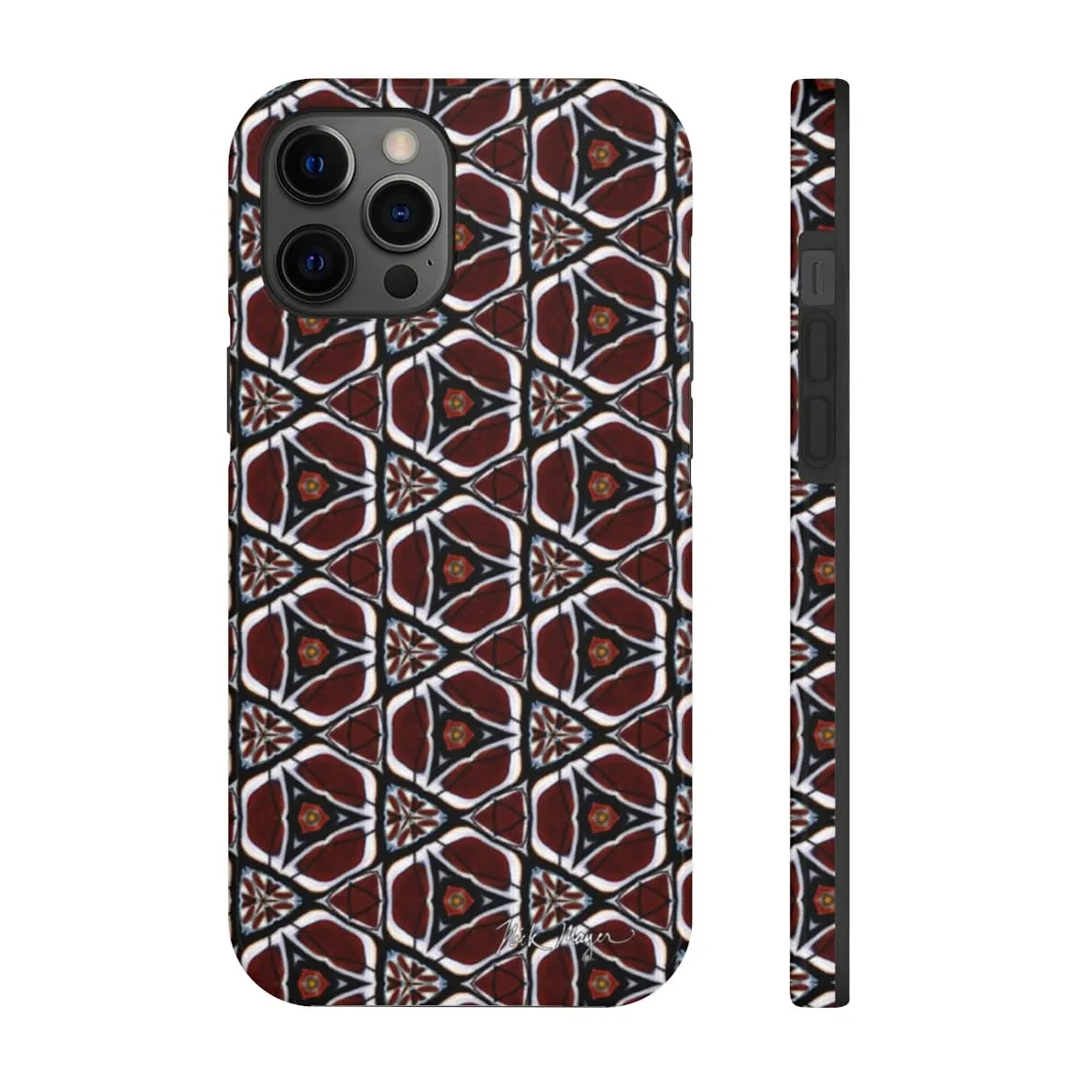 Maroon Butterfly Pattern Phone Case (iPhone)