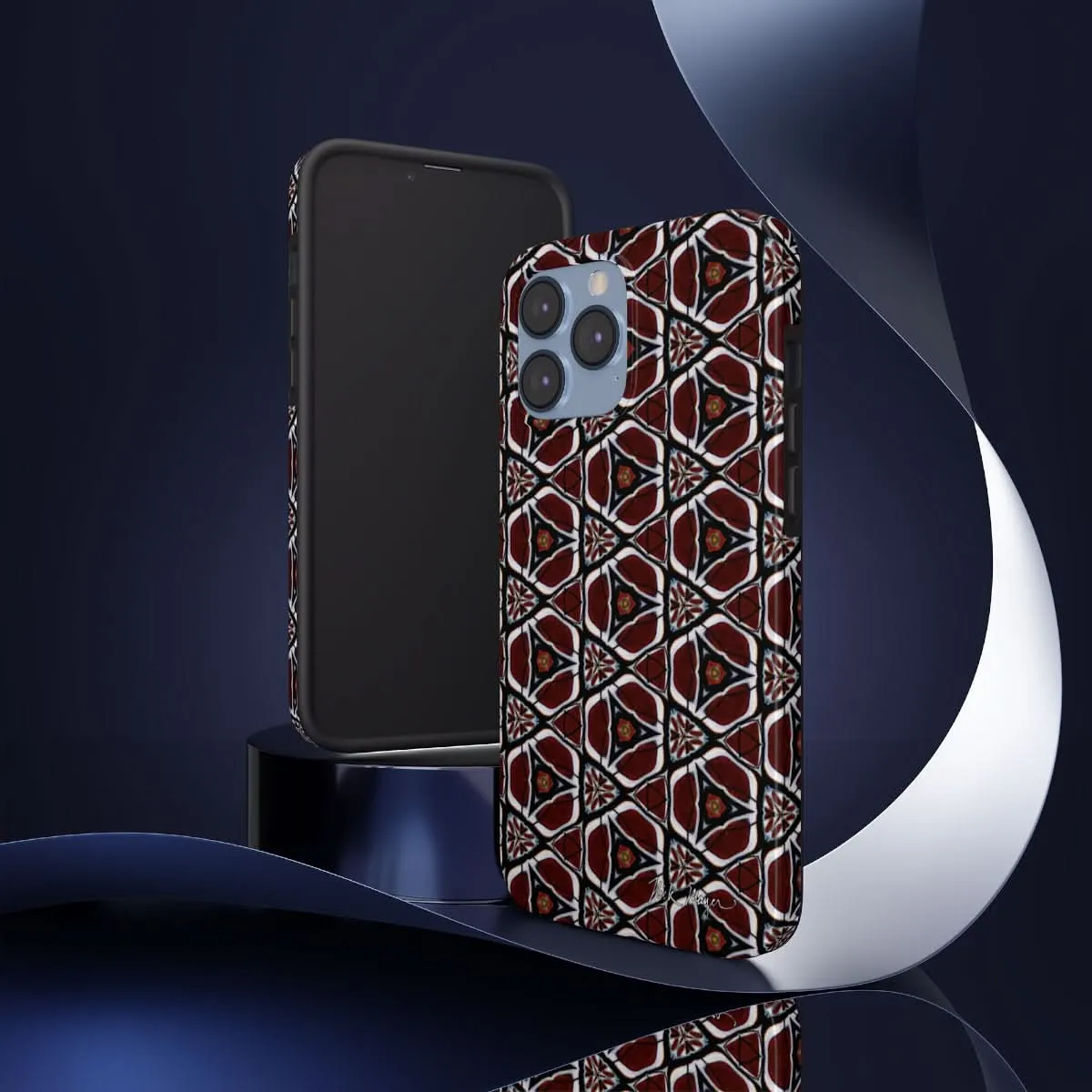 Maroon Butterfly Pattern Phone Case (iPhone)