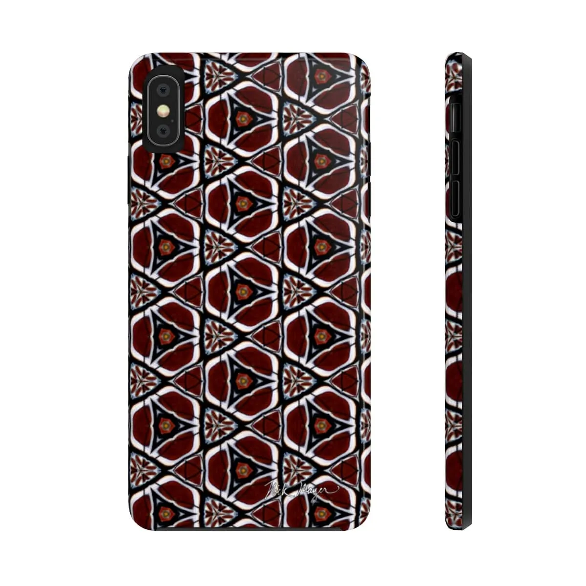 Maroon Butterfly Pattern Phone Case (iPhone)