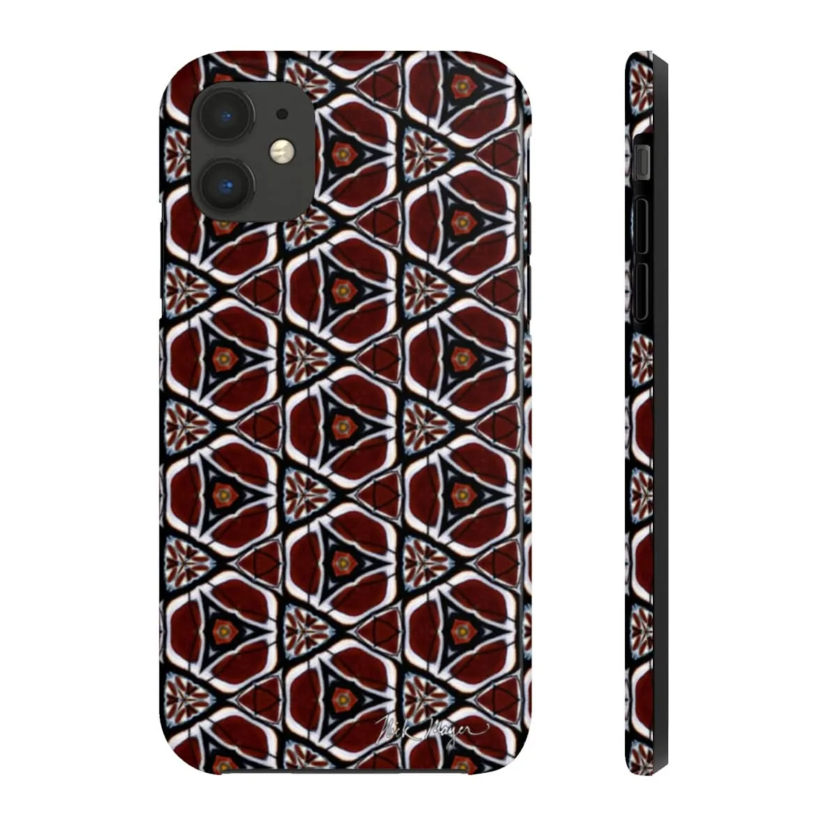 Maroon Butterfly Pattern Phone Case (iPhone)