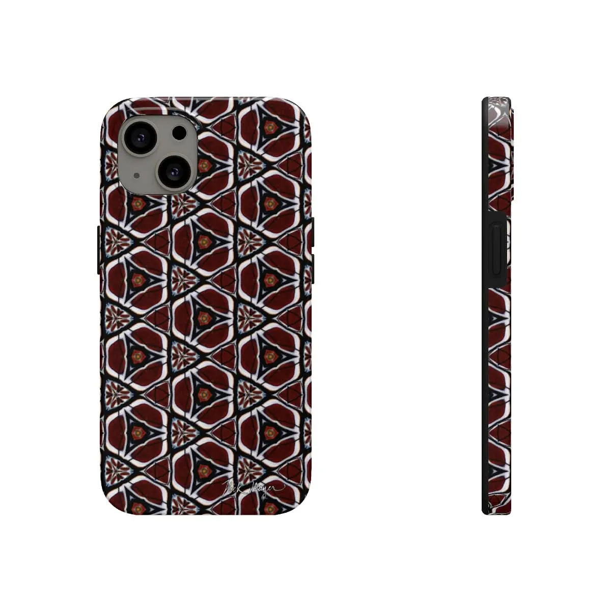 Maroon Butterfly Pattern Phone Case (iPhone)