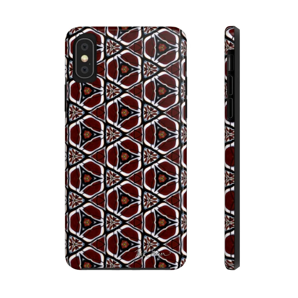 Maroon Butterfly Pattern Phone Case (iPhone)