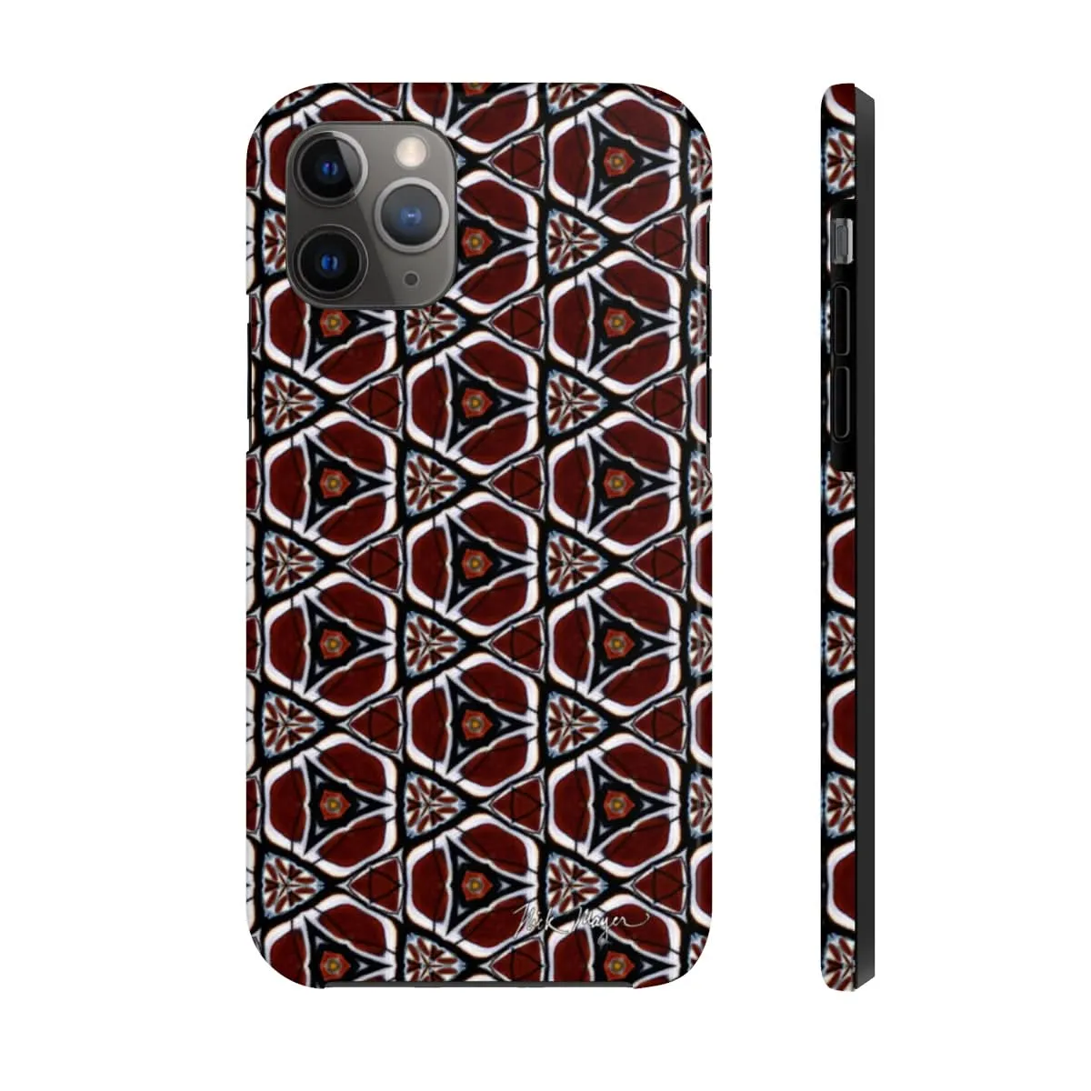 Maroon Butterfly Pattern Phone Case (iPhone)