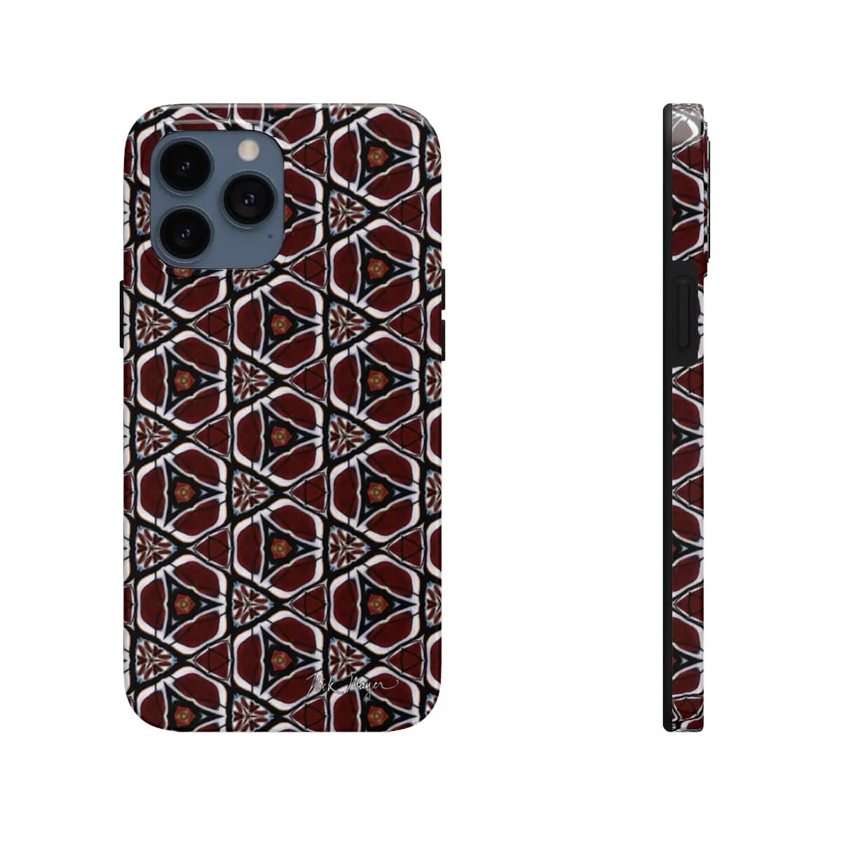 Maroon Butterfly Pattern Phone Case (iPhone)