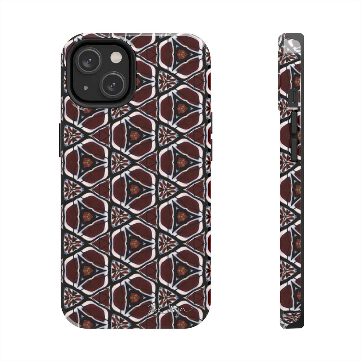 Maroon Butterfly Pattern Phone Case (iPhone)