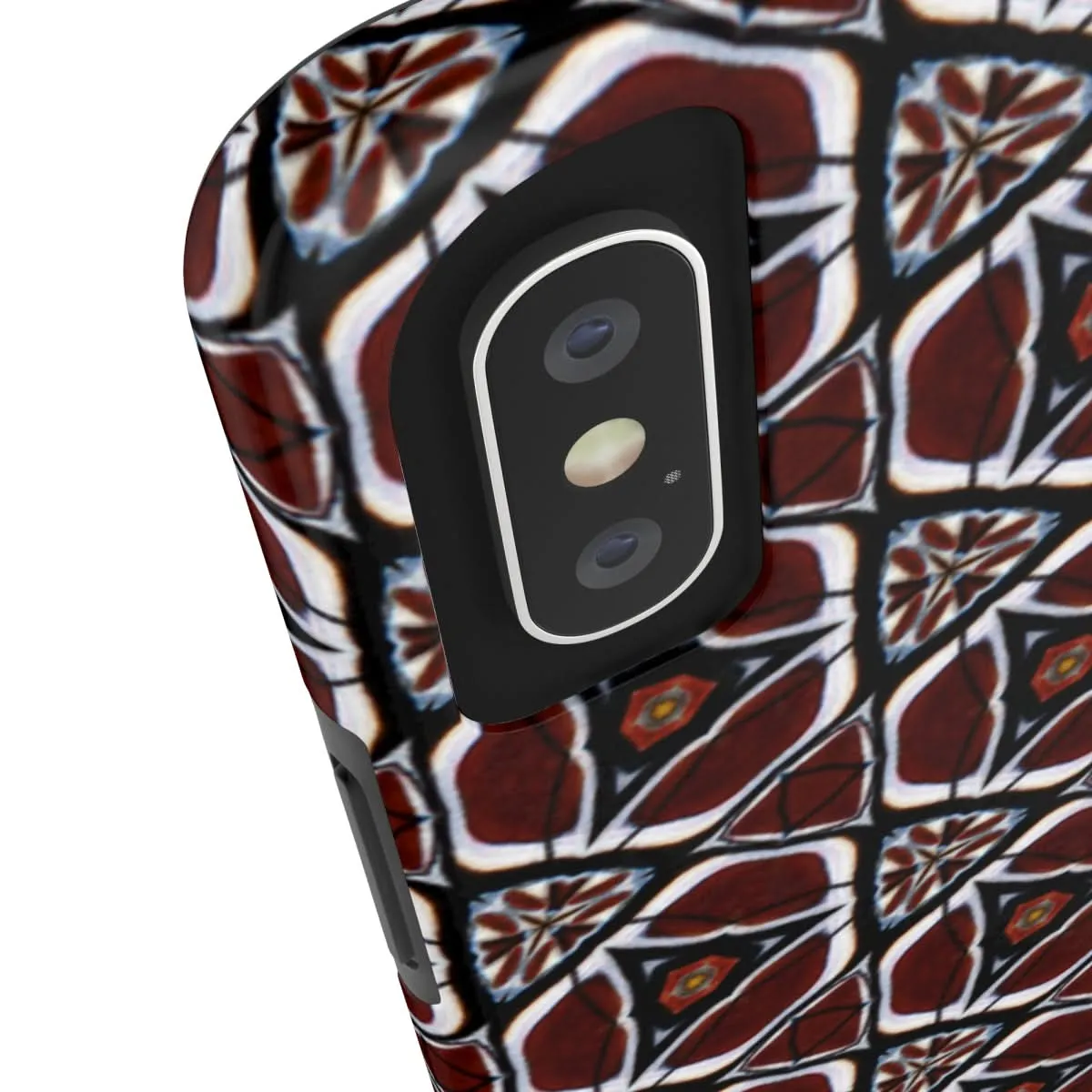 Maroon Butterfly Pattern Phone Case (iPhone)