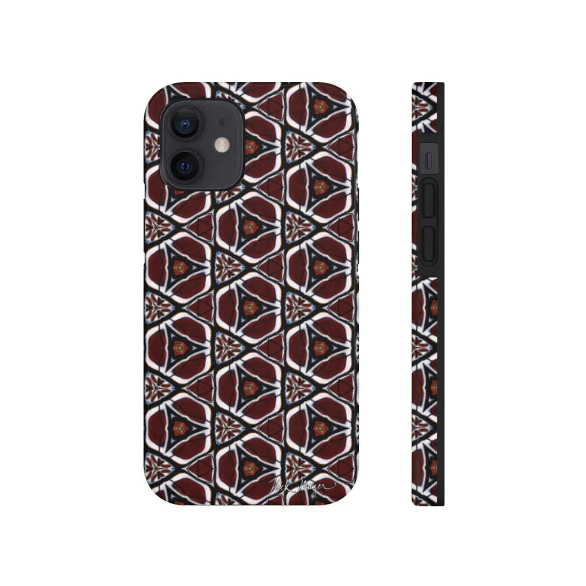 Maroon Butterfly Pattern Phone Case (iPhone)