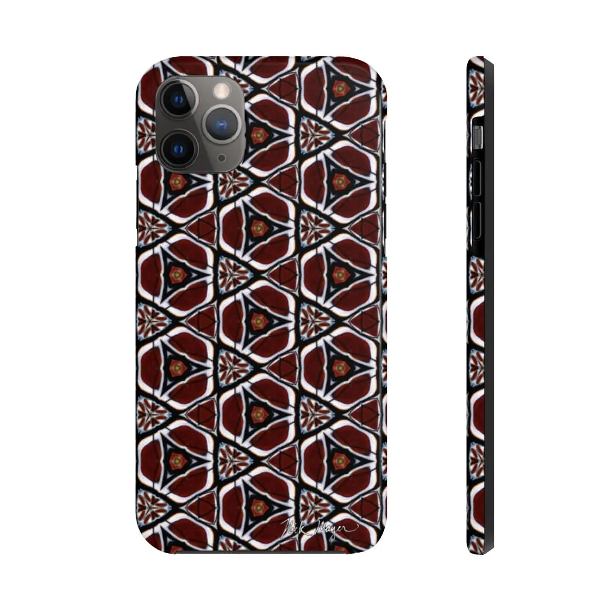 Maroon Butterfly Pattern Phone Case (iPhone)