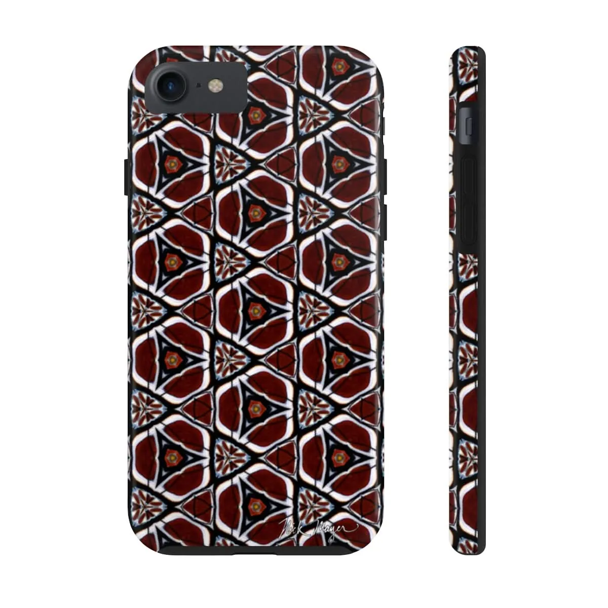 Maroon Butterfly Pattern Phone Case (iPhone)