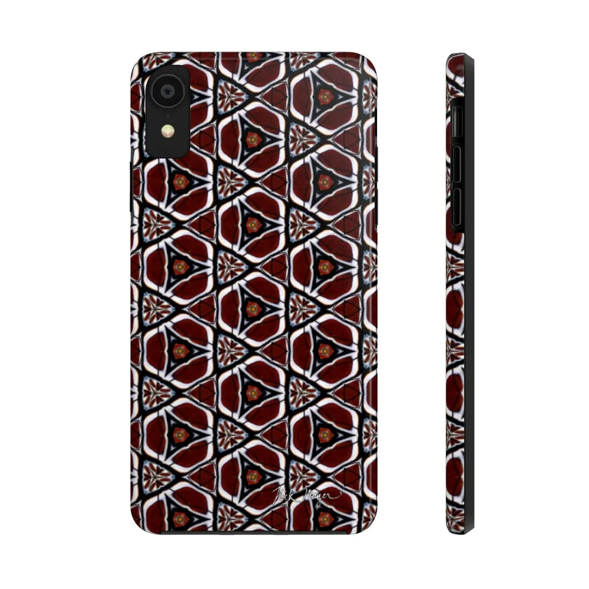 Maroon Butterfly Pattern Phone Case (iPhone)