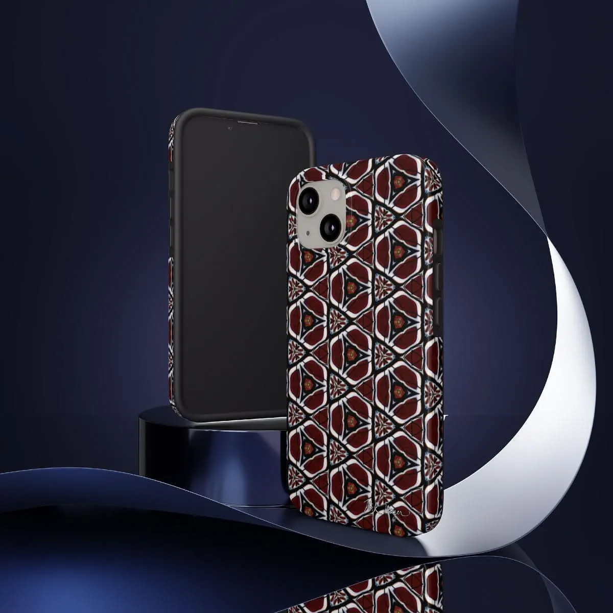 Maroon Butterfly Pattern Phone Case (iPhone)