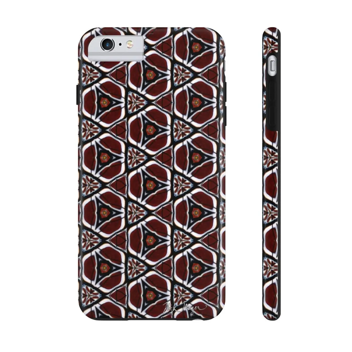 Maroon Butterfly Pattern Phone Case (iPhone)