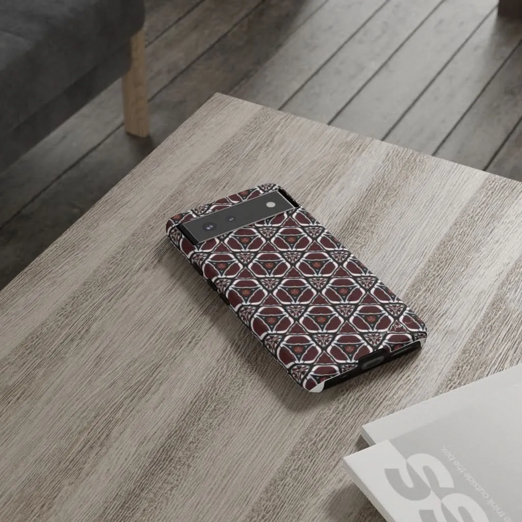 Maroon Butterfly Pattern Phone Case (Samsung)