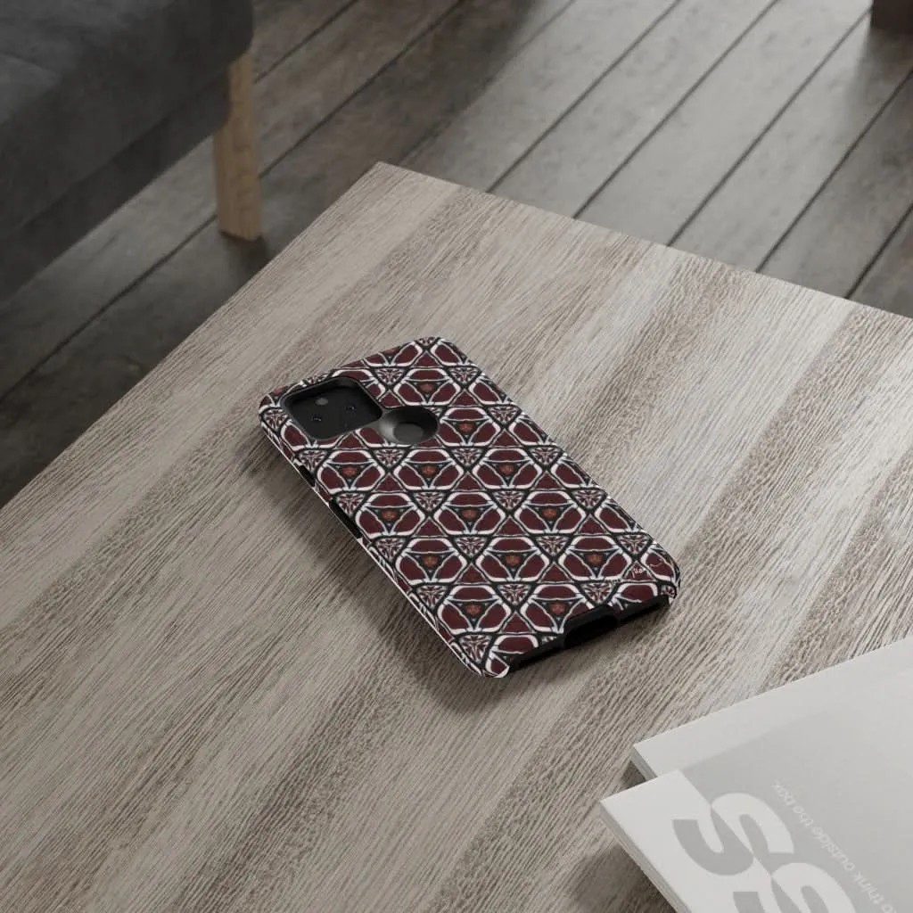 Maroon Butterfly Pattern Phone Case (Samsung)